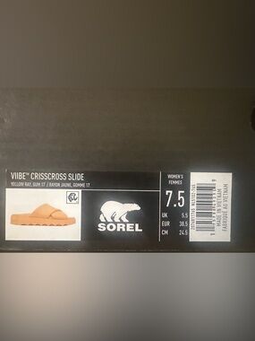 Sorel Yellow Logo Slide Sandal Sole